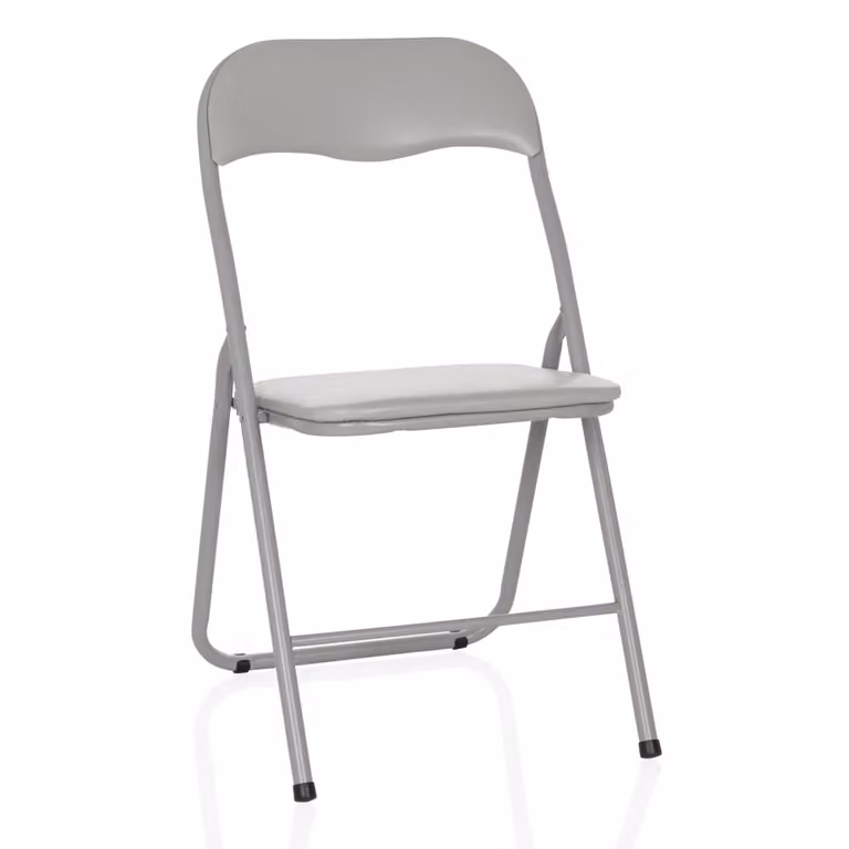 Silla hjh OFFICE de polipiel gris apilable para comedor, cocina o jardín