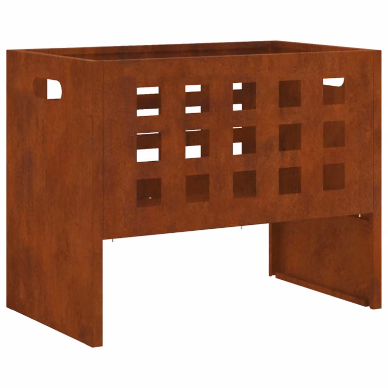 Tazón de fuego vidaXL de acero en color marrón, An/P/Al: 50 x 30 x 40 cm