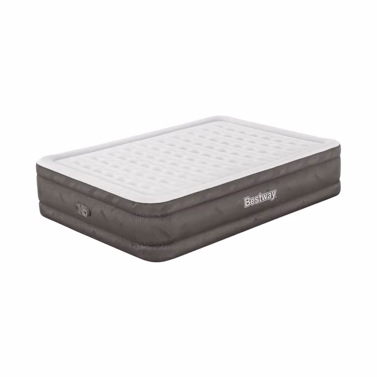 Cama hinchable Bestway Fortech con bomba integrada en gris y blanco, An/P/Al: 203 x 152 x 46 cm
