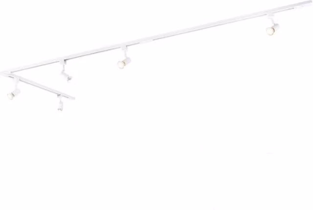 Sistema de riel moderno Qazqa Iconic Jeany con 5 focos en color blanco, compatible con bombillas LED GU10, fabricado en aluminio y metal