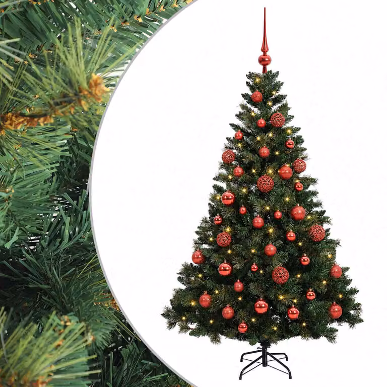Árbol de Navidad Artificial vidaXL Verde con 150 LED Luz Blanca Cálida, Altura: 120 cm