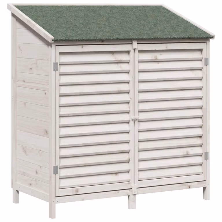 Cobertizo de jardín vidaXL de madera con techo blanco An/P/Al: 106 x 56 x 113,5 cm
