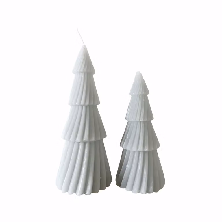 Figura decorativa de Navidad Mobili Rebecca en cera de color plata y gris para mesa