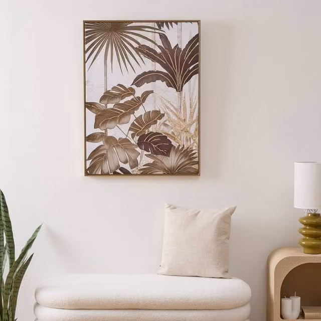 Lienzo 3D Shirley de Atmosphera con diseño botánico floral en color verde, An x Al: 60 x 80 cm