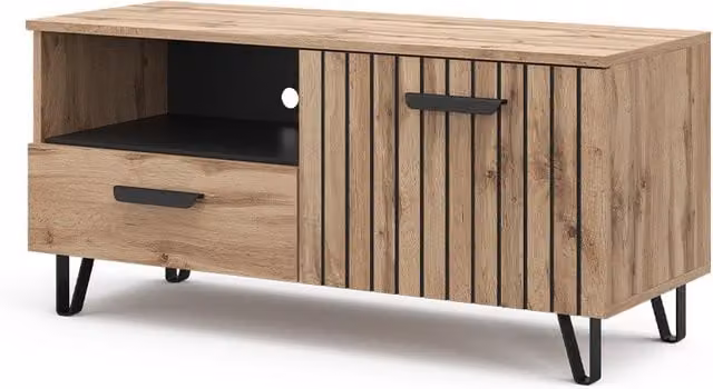 Mueble bajo para TV Vicco Amber marrón de estilo moderno con compartimentos An: 100.2 cm, P: 48.5 cm, Al: 38.0 cm