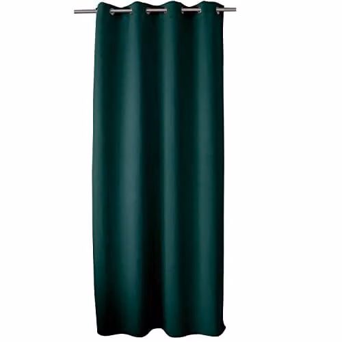 Cortina opaca ED Enjoy Home en color verde con ojales, tejido de satén 100% poliéster con certificación Oeko-Tex, An x Al: 140 x 240 cm