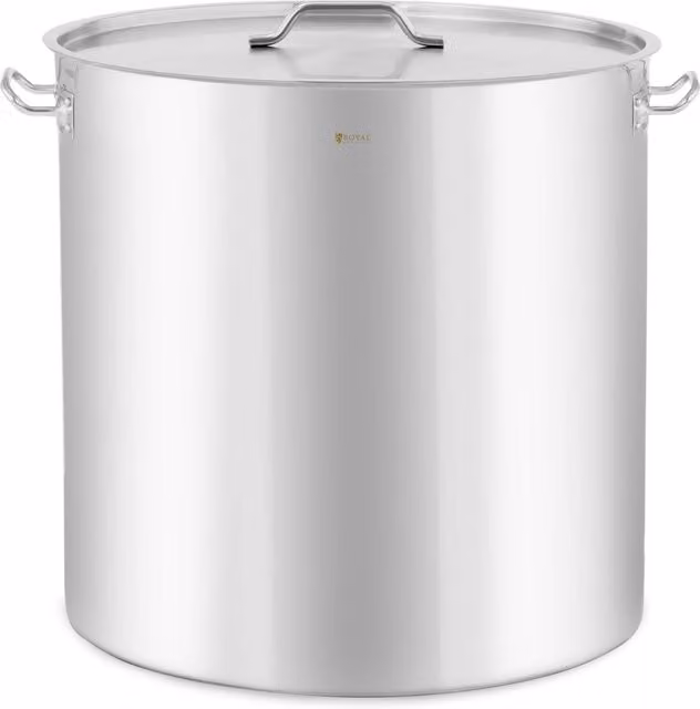 Olla de inducción Royal Catering en acero inoxidable y aluminio, color plata, capacidad 170 l, Diámetro: 60 cm