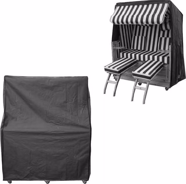 Funda protectora impermeable para banco MUCOLA, color negro, An/P/Al: 160 x 160 x 90 cm