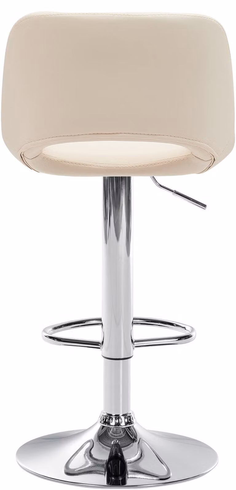 Silla de bar Camden tapizada en imitación de cuero con estructura de cromo y giro de 360 grados, color beige