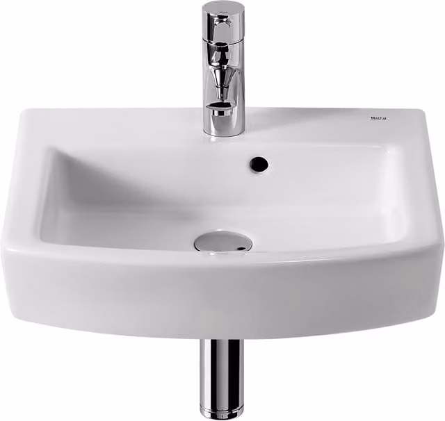 Lavamanos de porcelana blanca Roca para sobre encimera de forma cuadrada An/P/Al: 75 x 49,5 x 13,5 cm