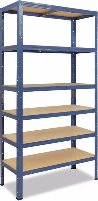 Estantería industrial Shelfplaza® azul con 6 baldas ajustables, An/P/Al: 90 x 60 x 180 cm