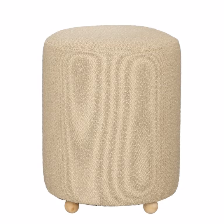 Taburete Yves de Mica Decorations en color beige con diseño escandinavo, Al x An x P: 31 x 31 x 38 cm