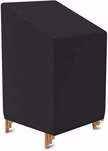 Funda Impermeable XISRENS para Silla de Jardín y Taburete de Exterior en Tela Oxford 210D, Color Negro, An/P/Al: 65 x 65 x 80/120 cm