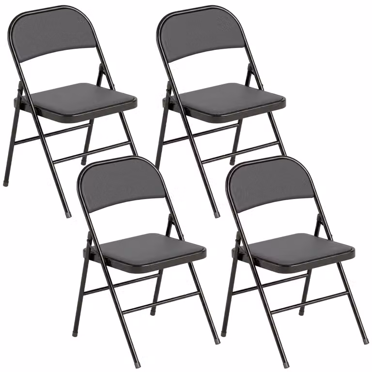 Sillas plegables Homcom en negro con acabado de piel sintética y estructura metálica An/P/Al: 45 x 46 x 78 cm