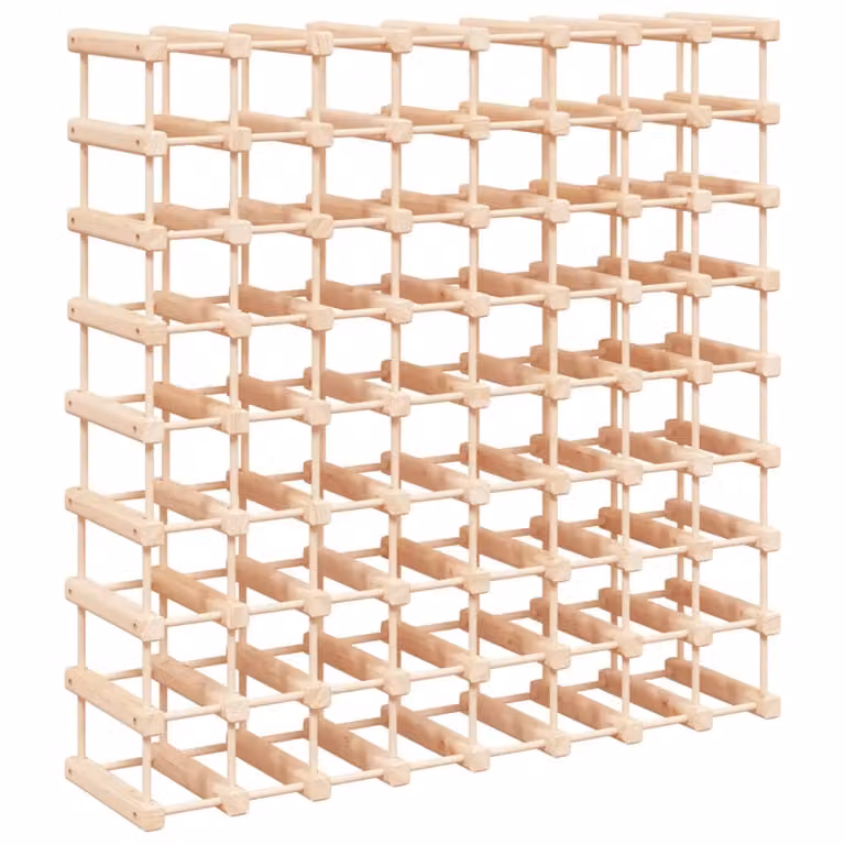 Botellero vidaXL de madera maciza de pino para 72 botellas, color beige, An/P/Al: 90,5 x 23 x 90,5 cm
