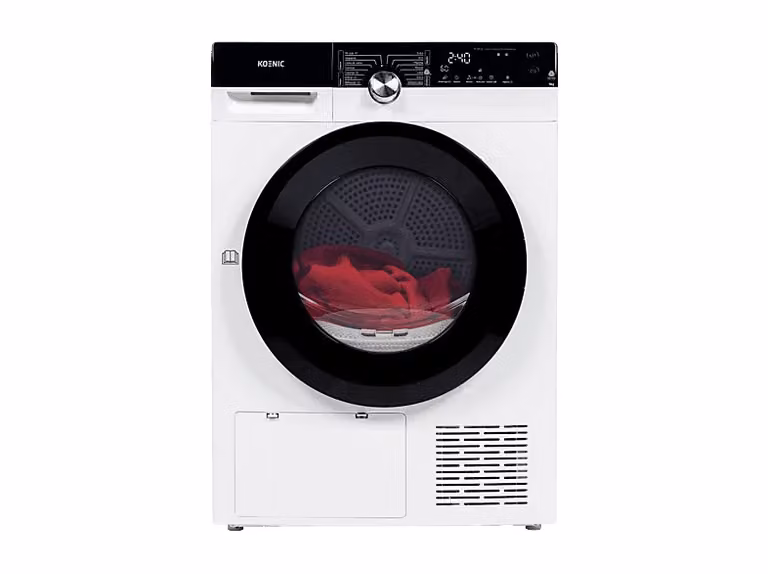 Secadora de bomba de calor KOENIC KTD 9333 C de 9 kg con 14 programas, color blanco