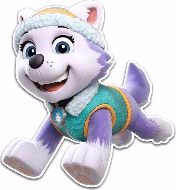 Decoración mural adhesiva de Nickelodeon Paw Patrol Everest en colores amarillo, naranja y multicolor para niños