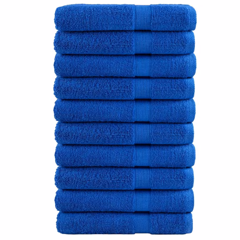 Pack de 10 toallas de sauna SOLUND de vidaXL en azul, de algodón rizo con gramaje de 600 gsm, An/Al: 80 x 200 cm