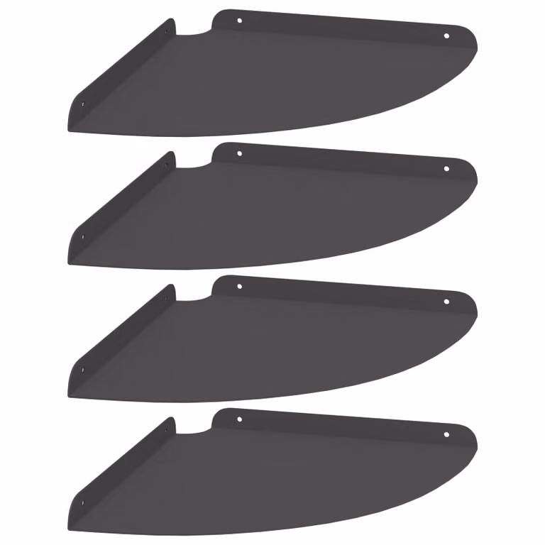 Set de 4 estantes flotantes de esquina vidaXL en color negro mate, An/P/Al: 30 x 30 x 2 cm
