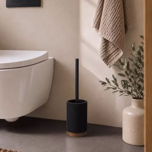 Cepillo de inodoro con soporte Niágara de Douceur d'Intérieur en color negro