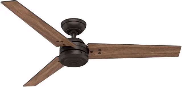 Ventilador de techo Hunter Protos con control de pared y 3 aspas reversibles en color bronce, Diámetro: 132 cm