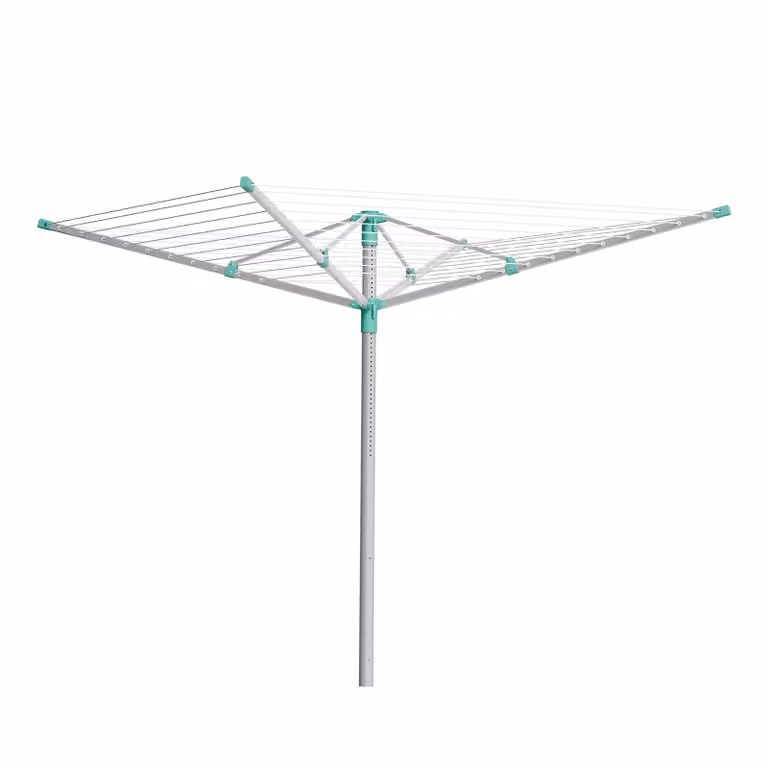 Tendedero giratorio tipo paraguas Songmics de aluminio con 50 m de cuerda, ajustable y con estaca de suelo, disponible en plata, verde o blanco