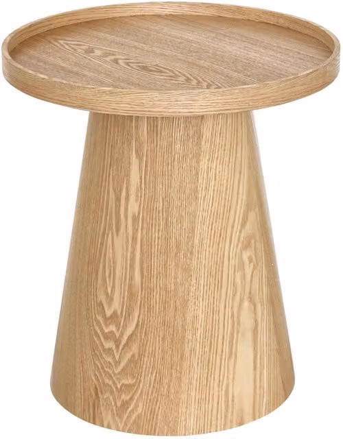 Mesa auxiliar redonda Atmosphera Hercyna de madera en color marrón y beige, An/P/Al: 45 x 45 x 50 cm