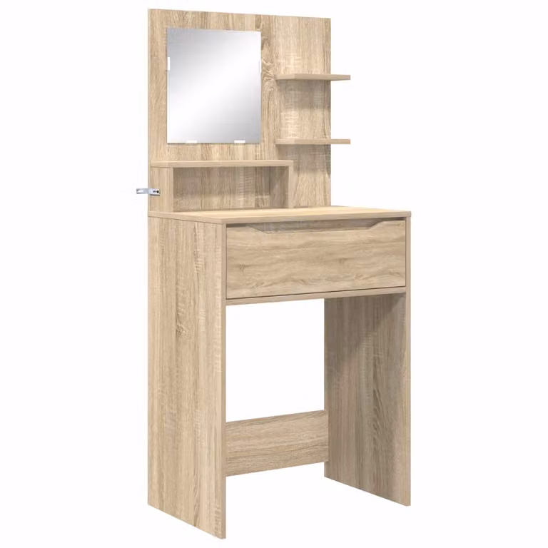 Mesa de tocador moderna vidaXL en Roble Sonoma, color marrón y beige, An/P/Al: 60 x 39,5 x 135 cm