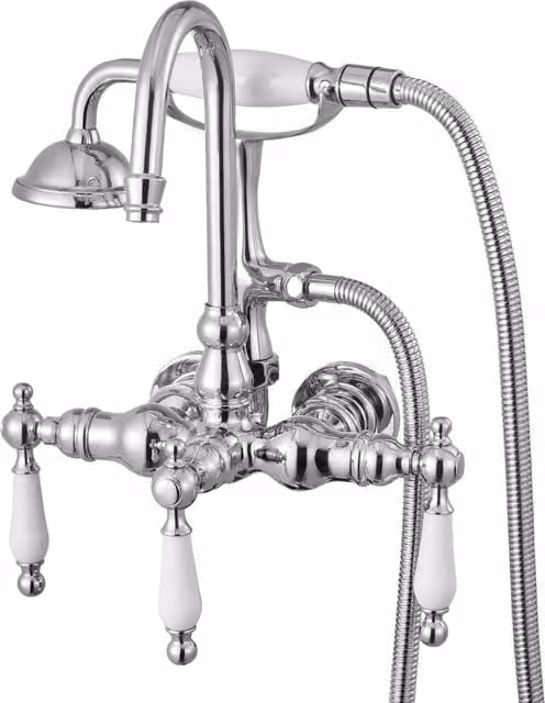 Grifo de bañera de pared Vevor en cromo pulido con ducha de mano y caño giratorio ajustable