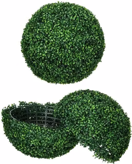 Set de 2 plantas artificiales de boj redondo NORTHIX en color verde, Diámetro: 50 cm