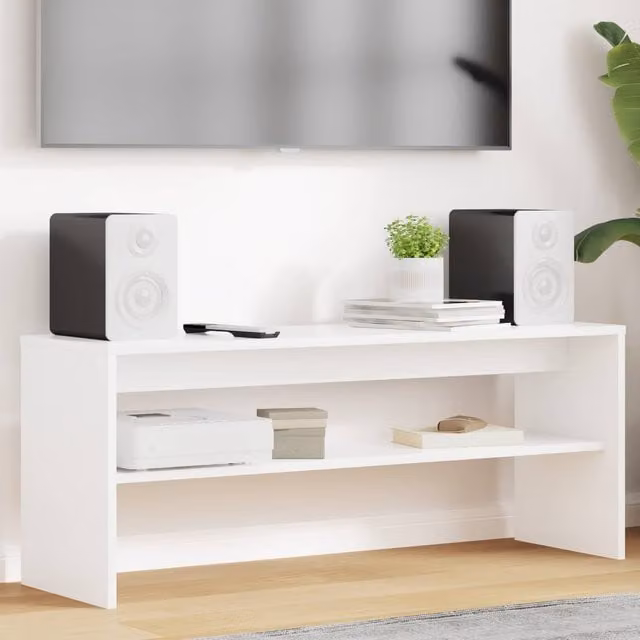 Mueble de TV moderno Maison Exclusive en color blanco y madera de ingeniería, An/P/Al: 100 x 30 x 40 cm