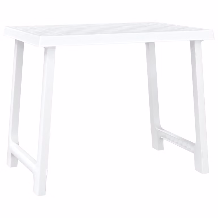 Mesa de camping Syfax rectangular de color blanco con acabado de madera An/P/Al: 79 x 56 x 64 cm