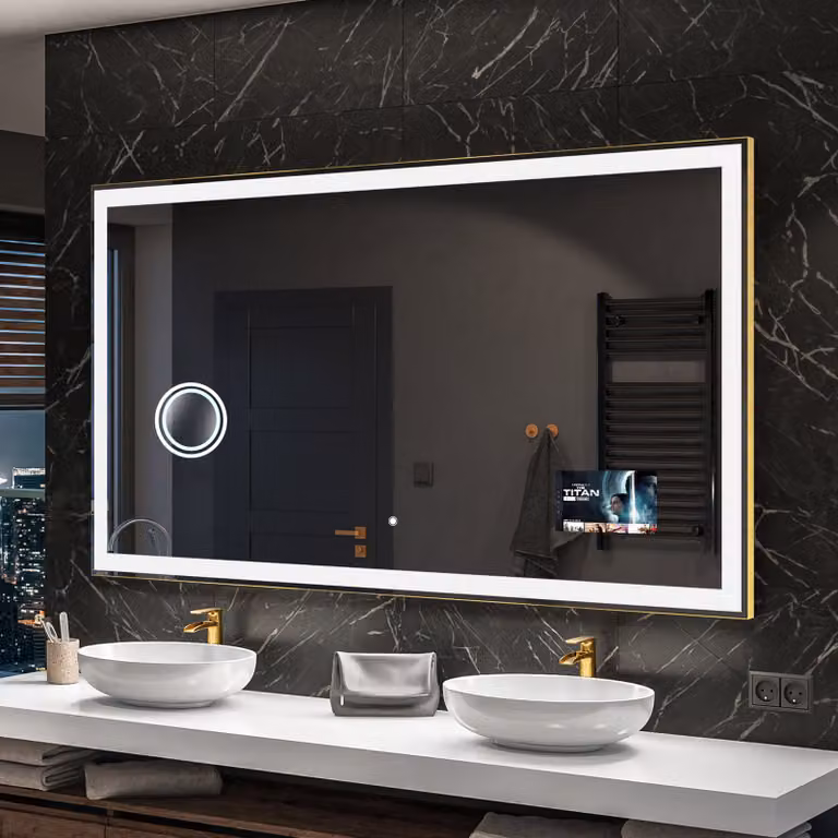 Espejo de baño Artforma SMART con iluminación LED blanco frío y sensor táctil, An/Al: 150 x 90 cm