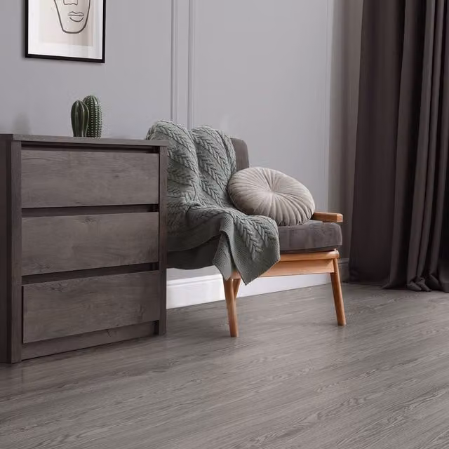 Suelo vinílico autoadhesivo ML Design Modern Living de PVC con efecto madera, color roble gris, 8,92 m² (64 láminas de 91,5 x 15,3 cm), grosor 2 mm
