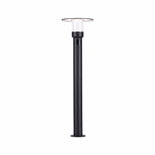 Baliza LED Paulmann Sienna con detector de movimiento, IP44, 9W, 400lm, 3000K, color negro, aluminio, Altura: 21.2 cm