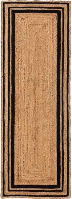 Alfombra de yute Benuta Jutta negra An/P: 70 x 200 cm