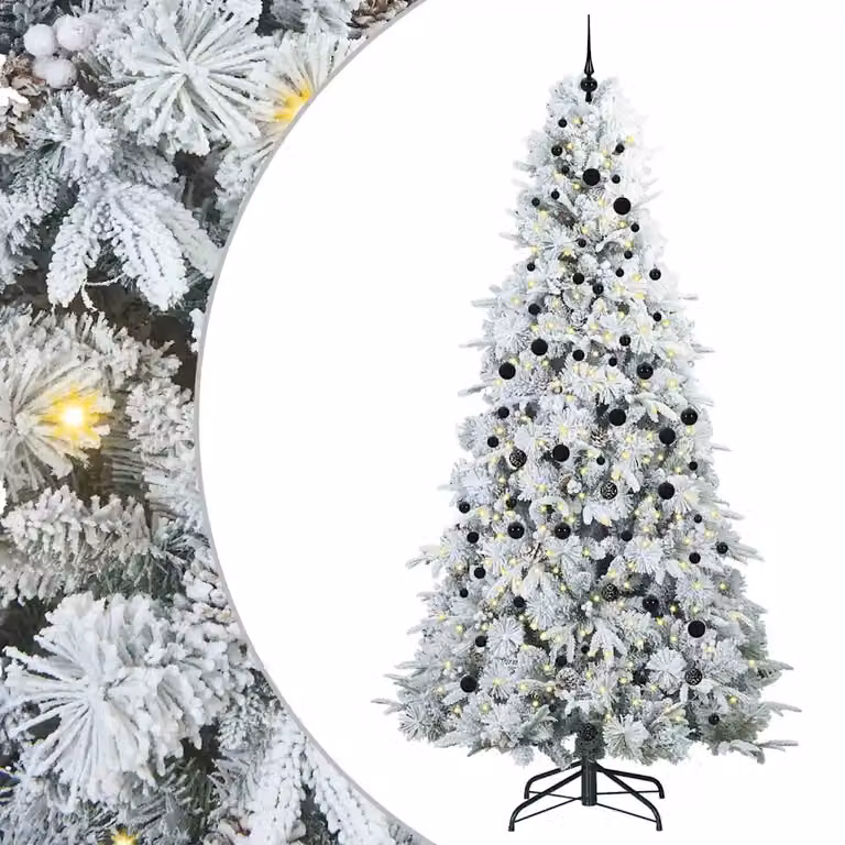 Árbol de Navidad artificial blanco vidaXL con ramas articuladas de 240 cm