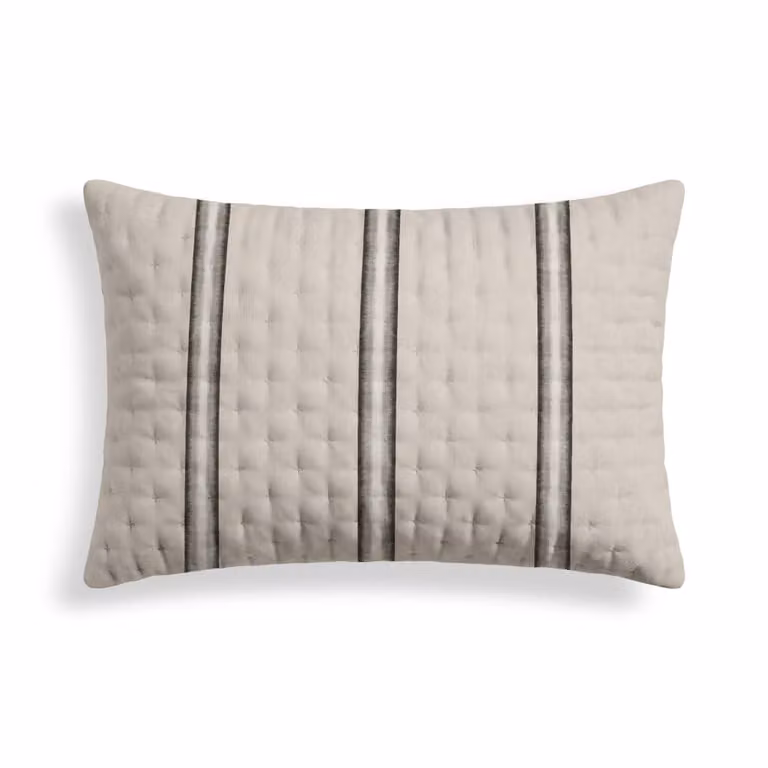 Funda de almohada reversible de microfibra con diseño de rayas náuticas en color beige y terracota, An/P/Al: 50 x 80 cm