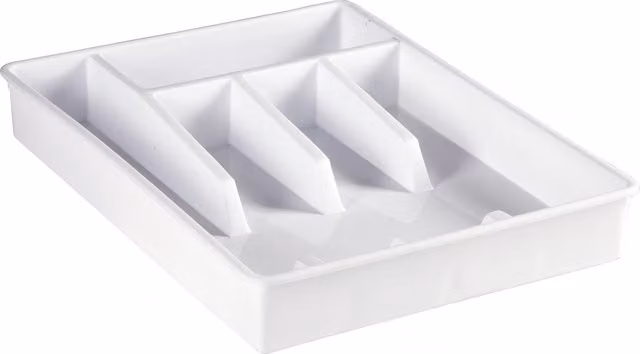 Portacubiertos de 5 compartimientos Denox 11020 en color blanco