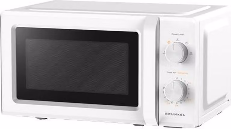 Microondas Grunkel MW-20MA de 20 litros, 700W, color blanco, con 5 niveles de potencia y función de descongelación