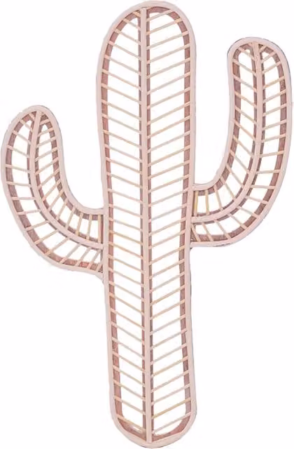 Adorno de pared para jardín Cactus de Signes Grimalt en color beige, estilo boho, An/P/Al: 39 x 2 x 60 cm