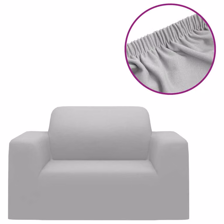 Funda elástica para sillón vidaXL de poliéster jersey en color gris