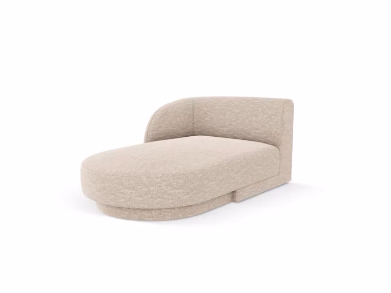 Sofá Chaise Longue de Ángulo Izquierdo Micadoni Home en Tejido Beige de Estilo Moderno