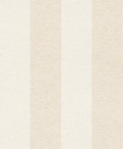 Papel pintado Rasch diseño de rayas moderno en colores beige y blanco, material non-woven lavable y resistente a la luz, An: 53 cm, Al: 1005 cm