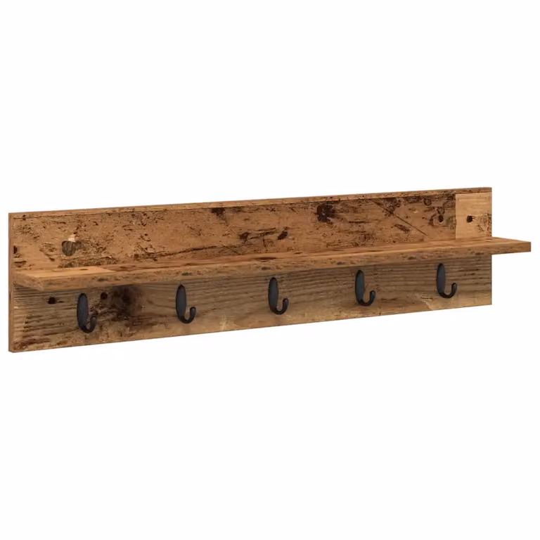 Perchero de pared vidaXL de madera recuperada en color marrón con acabado mate para pasillo