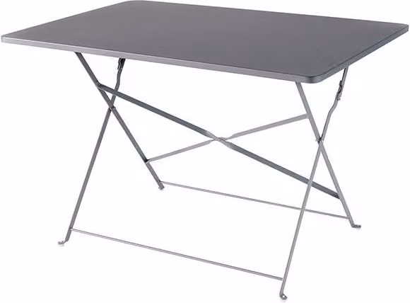Mesa de jardín plegable Goodhome de acero en color gris, An/P/Al: 71 x 70 x 110 cm