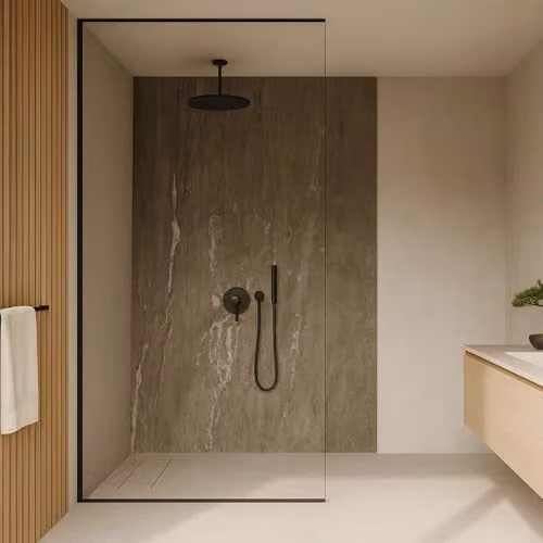 Conjunto de 16 paneles decorativos de revestimiento de pared Bladel de neu.haus en PVC, acabado piedra, resistente a la humedad, color Ash Grey, An/Al: 120 x 60 cm, grosor 3 mm