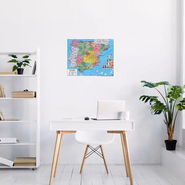 Póster de papel con mapa de España multicolor de Grupo Erik Editores, An/Al: 50 x 40 cm