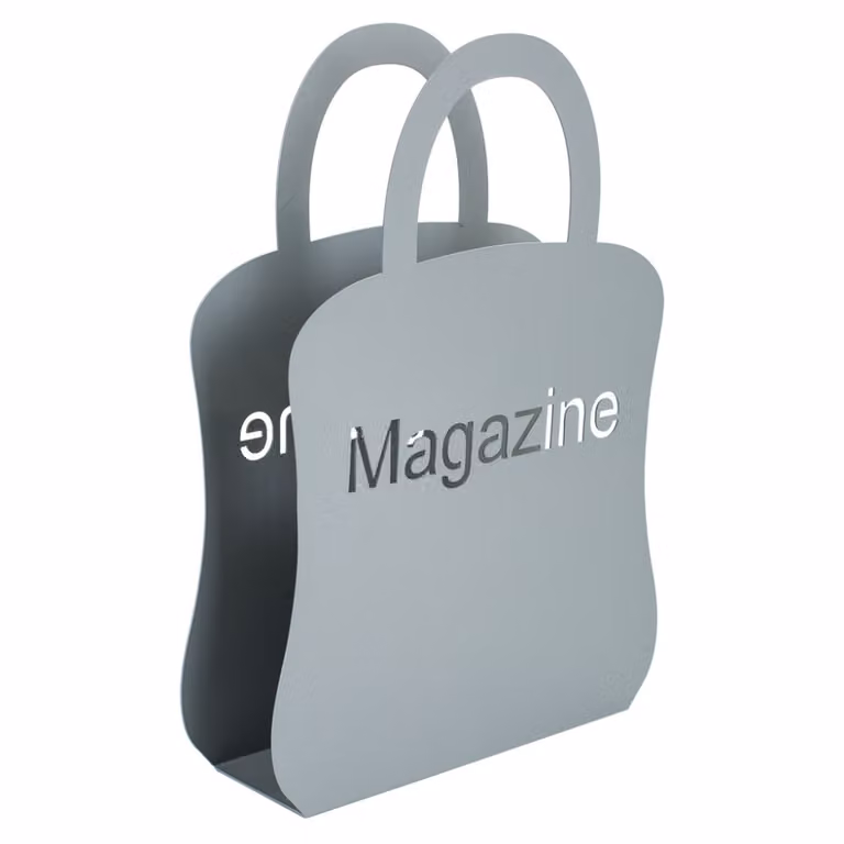 Revistero de forja Wanderlust deco en color gris de metal An/P/Al: 26 x 8 x 38 cm