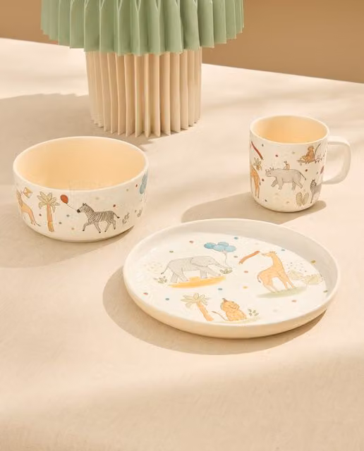 Set infantil de 3 piezas Fiesta de Mini Home de El Corte Inglés en porcelana New Bone multicolor